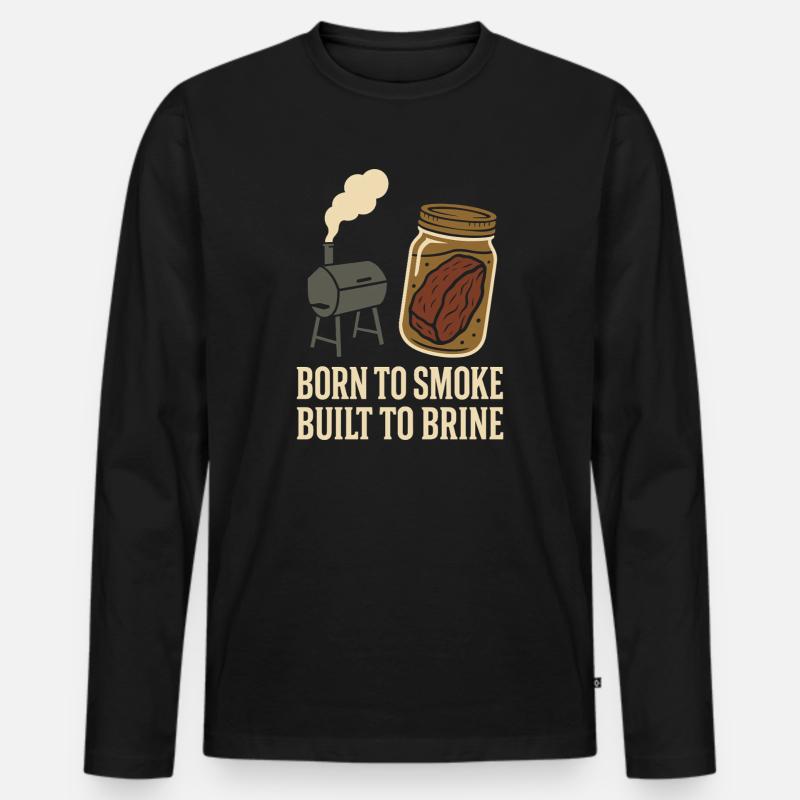 Fleischräucherofen Jerky Maker Bbq - Männer Premium Bio Langarmshirt - Schwarz
