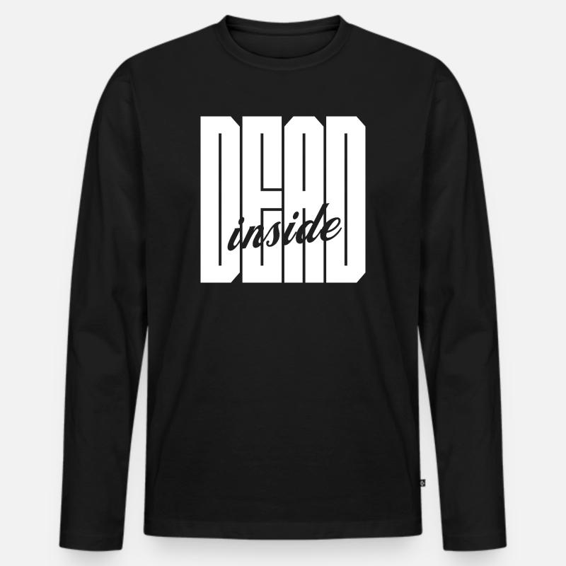 Dead Inside fettes Logo - Männer Premium Bio Langarmshirt - Schwarz