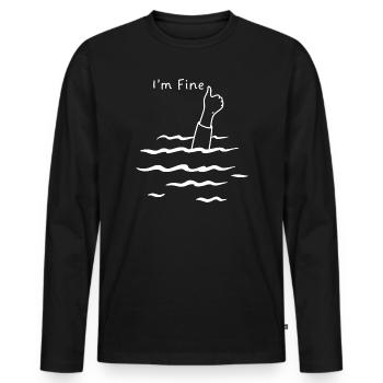 Ich bin feine Laune - Männer Premium Bio Langarmshirt - Schwarz - Vorne - Nico (187cm)