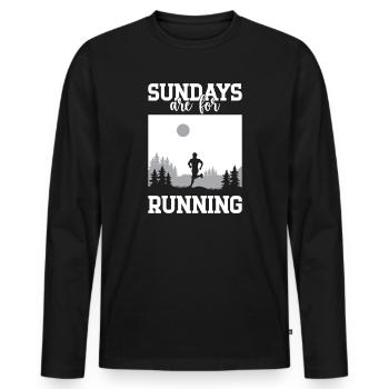Les dimanches des marathoniens sont pour le cadeau de course - T-shirt manches longues Premium bio Homme - noir - Devant - Nico (187cm)