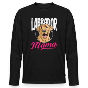 Astuces du Labrador - T-shirt manches longues Premium bio Homme - noir - Devant - Nico (187cm)