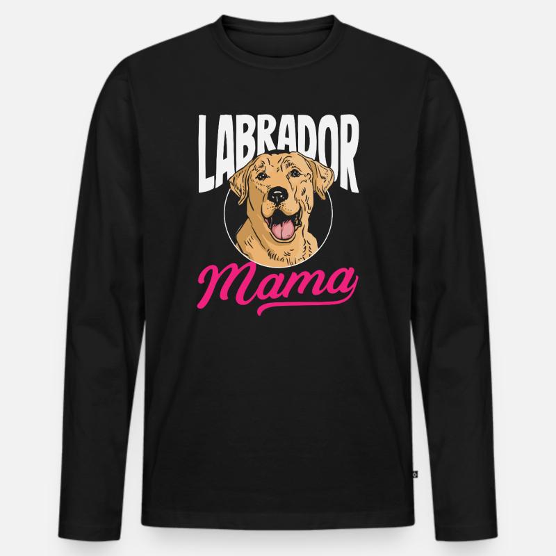 Labrador Tricks - Männer Premium Bio Langarmshirt - Schwarz