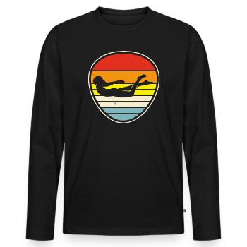 Schwimmen Wassersport Schwimmer Geschenke - Männer Premium Bio Langarmshirt - Schwarz - Vorne - Nico (187cm)