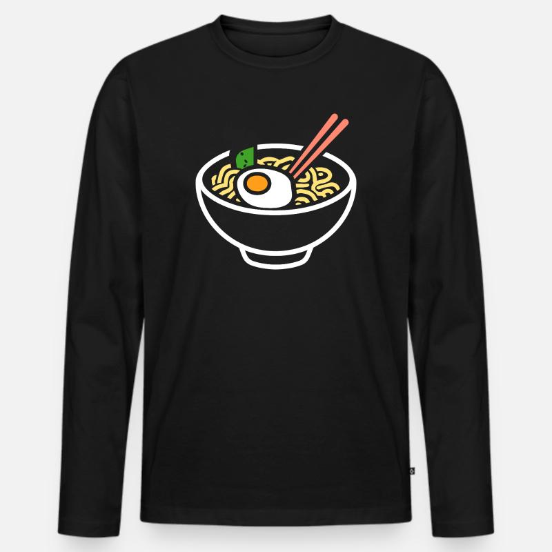 Ramen - Männer Premium Bio Langarmshirt - Schwarz