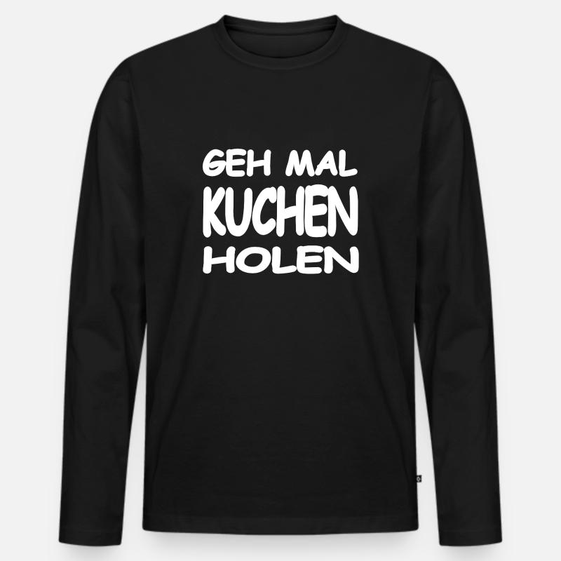 Kuchen - Männer Premium Bio Langarmshirt - Schwarz