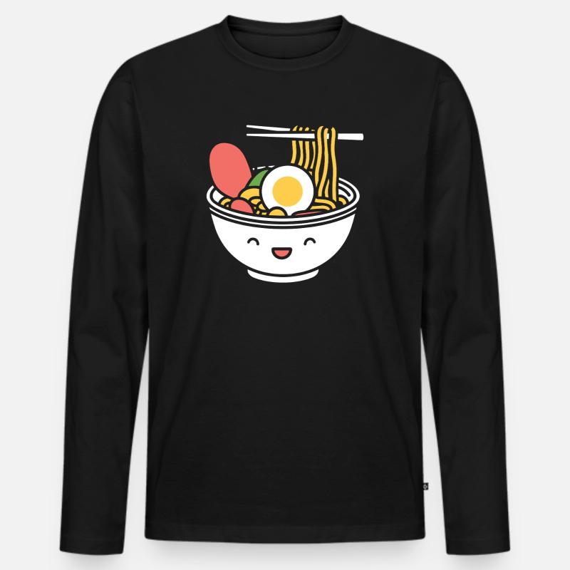 Ramen - Männer Premium Bio Langarmshirt - Schwarz