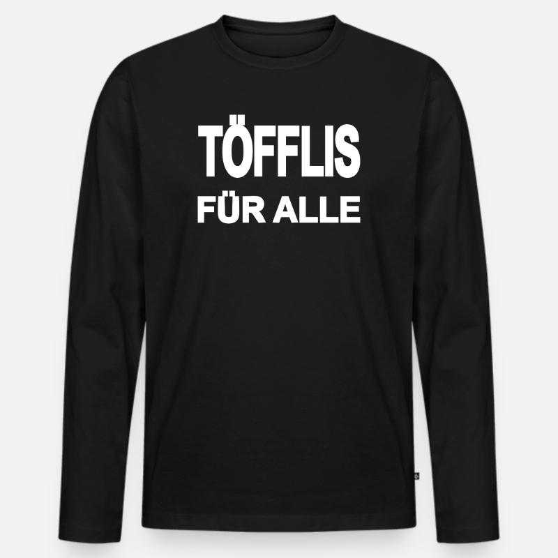 Töffli - Männer Premium Bio Langarmshirt - Schwarz
