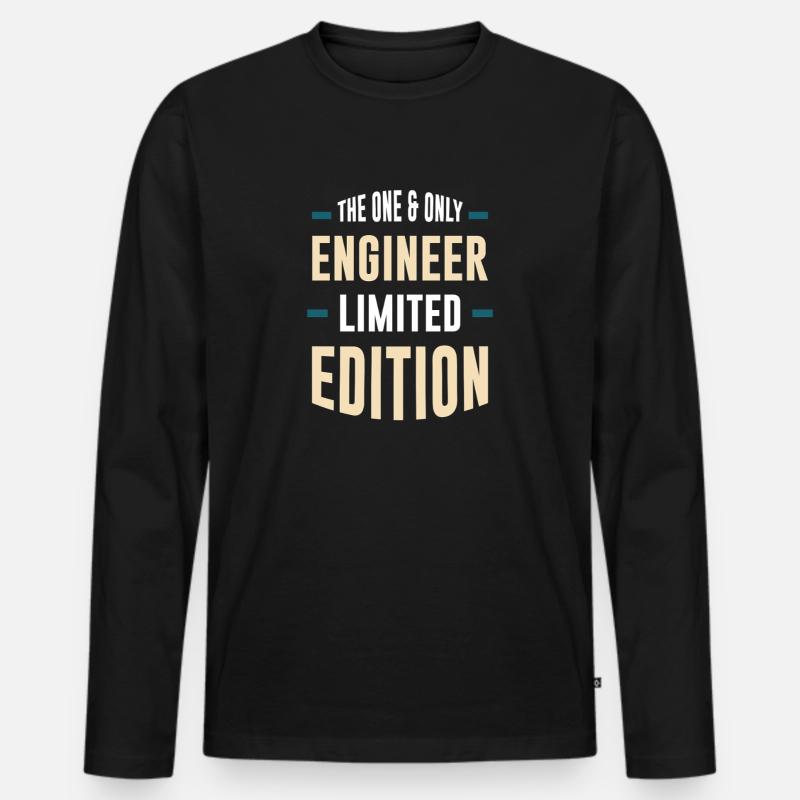 One & Only Engineer Limited Edition - Männer Premium Bio Langarmshirt - Schwarz
