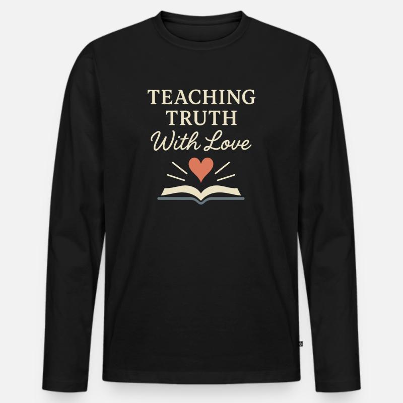 Christlicher Lehrer, Glaubensbasierter - Männer Premium Bio Langarmshirt - Schwarz