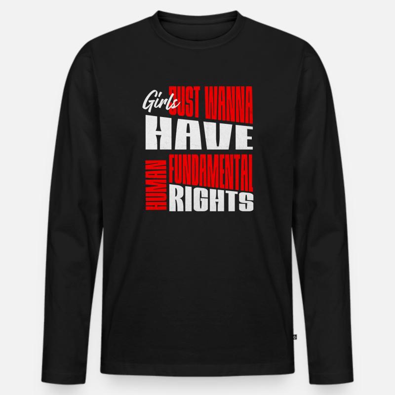 Frauenrechte Fundamental rights Layout - Männer Premium Bio Langarmshirt - Schwarz