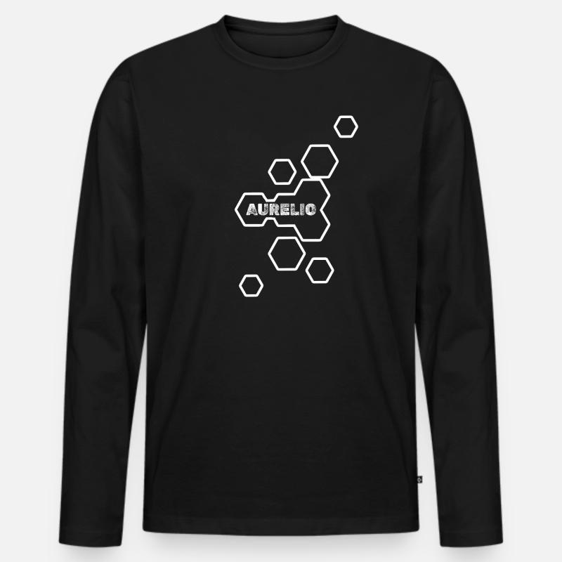 Aurelio als Name - Männer Premium Bio Langarmshirt - Schwarz