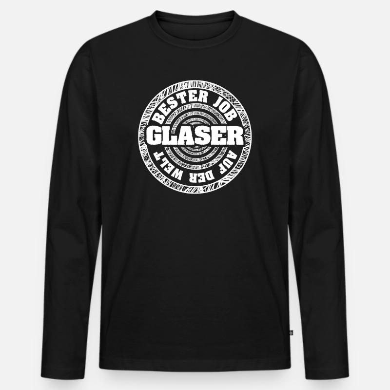 Glaser - Männer Premium Bio Langarmshirt - Schwarz