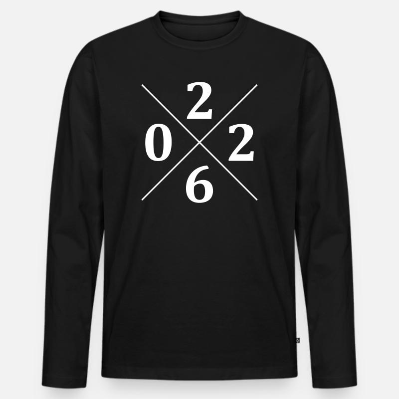 2026 - Männer Premium Bio Langarmshirt - Schwarz