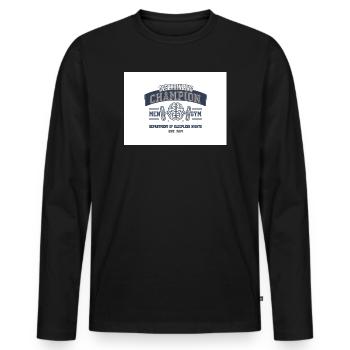 Overthinking Champion Fitness Joke - Men's Premium Organic Long Sleeve Shirt - black - Front - Nico (187cm)