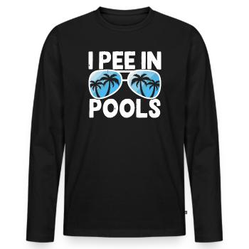 Schwimmen Wassersport Schwimmer Geschenke - Männer Premium Bio Langarmshirt - Schwarz - Vorne - Nico (187cm)