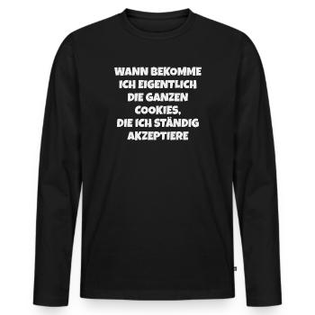 Cookie Akzeptieren – Lustiger Spruch - Männer Premium Bio Langarmshirt - Schwarz - Vorne - Nico (187cm)