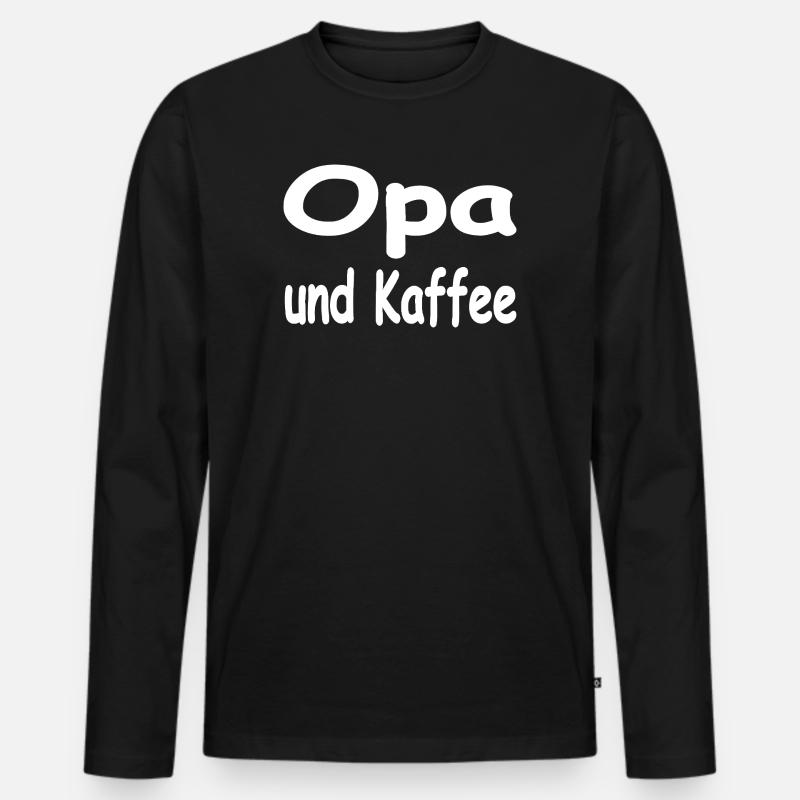 Opa - Männer Premium Bio Langarmshirt - Schwarz