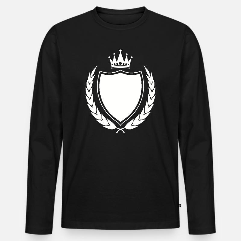 Königliches Wappen Emblem - Männer Premium Bio Langarmshirt - Schwarz