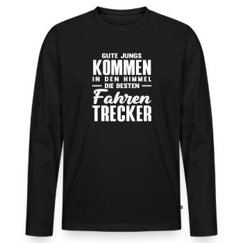 Tractor Driver Saying Hobby Funny Tractor - Men's Premium Organic Long Sleeve Shirt - black - Front - Nico (187cm)