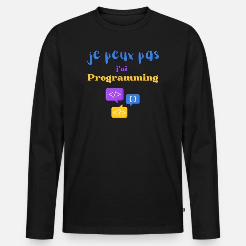 Ich kann nicht programmieren - Männer Premium Bio Langarmshirt - Schwarz