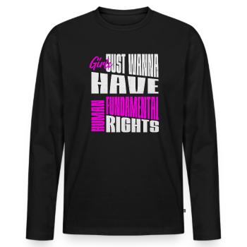 Les filles veulent des droits fondamentaux, des droits des femmes, des personnes - T-shirt manches longues Premium bio Homme - noir - Devant - Nico (187cm)