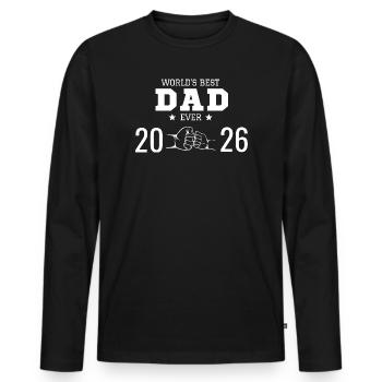 World's Best Dad 2026 - Men's Premium Organic Long Sleeve Shirt - black - Front - Nico (187cm)