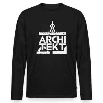 Architektur Entwurf Raster Symbolik - Männer Premium Bio Langarmshirt - Schwarz - Vorne - Nico (187cm)