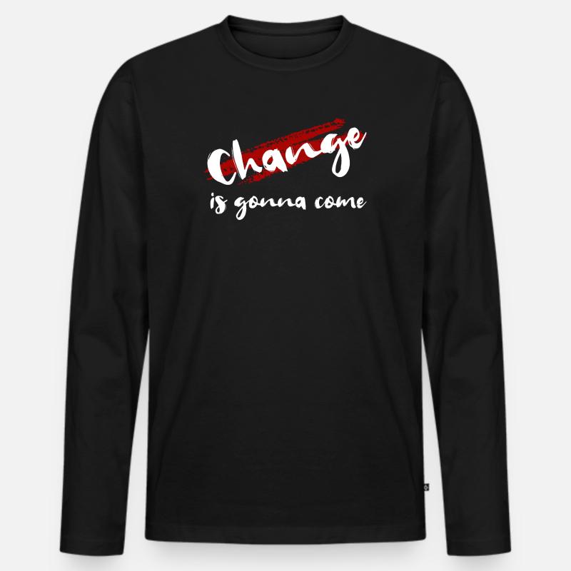 Change - Männer Premium Bio Langarmshirt - Schwarz