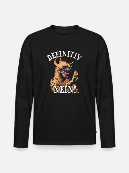 Definitiv Nein: Hyänen Statement - Männer Premium Bio Langarmshirt - Schwarz