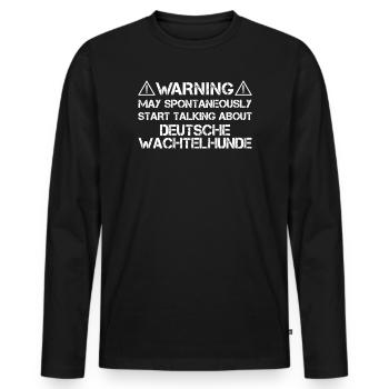 Caille Allemande Chien - T-shirt manches longues Premium bio Homme - noir - Devant - Nico (187cm)