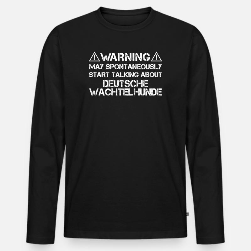 Deutscher Wachtelhund - Männer Premium Bio Langarmshirt - Schwarz