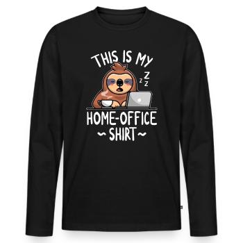 This Is My Home-Office Shirt Faultier - Männer Premium Bio Langarmshirt - Schwarz - Vorne - Nico (187cm)