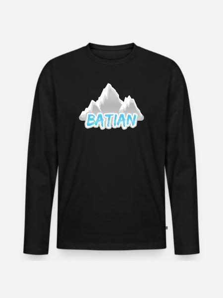 Batian - Männer Premium Bio Langarmshirt - Schwarz
