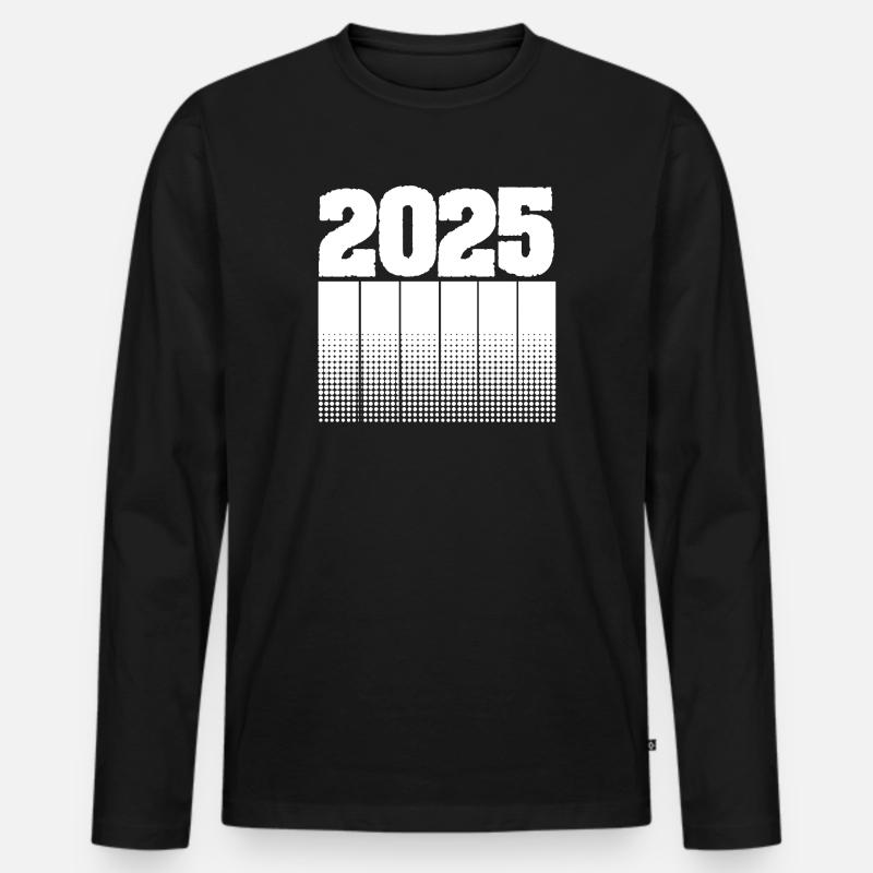 2025 2025 - Männer Premium Bio Langarmshirt - Schwarz