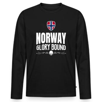 NORWEGEN-RUHM - Männer Premium Bio Langarmshirt - Schwarz - Vorne - Nico (187cm)