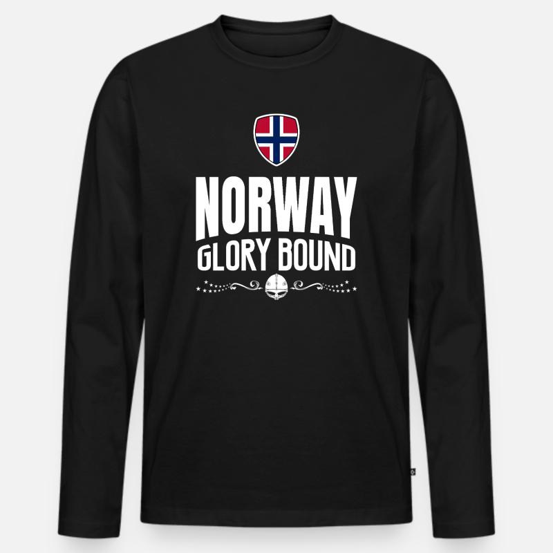 NORWEGEN-RUHM - Männer Premium Bio Langarmshirt - Schwarz