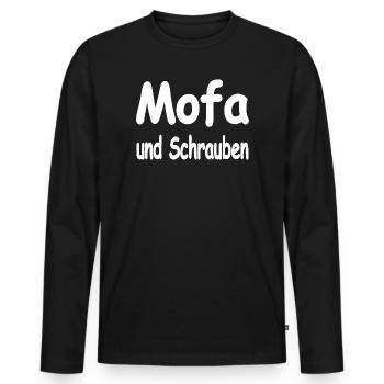 Mobylette - T-shirt manches longues Premium bio Homme - noir - Devant - Nico (187cm)