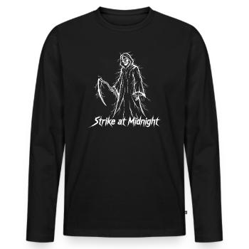 Strike at Midnight - Männer Premium Bio Langarmshirt - Schwarz - Vorne - Nico (187cm)