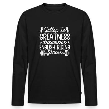Hobby Horse Rider Gallop Fitness English Riding - Männer Premium Bio Langarmshirt - Schwarz - Vorne - Nico (187cm)