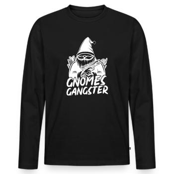 Gnome Costume Hommes Gnomes Gnomes Gangsters Gnome - T-shirt manches longues Premium bio Homme - noir - Devant - Nico (187cm)