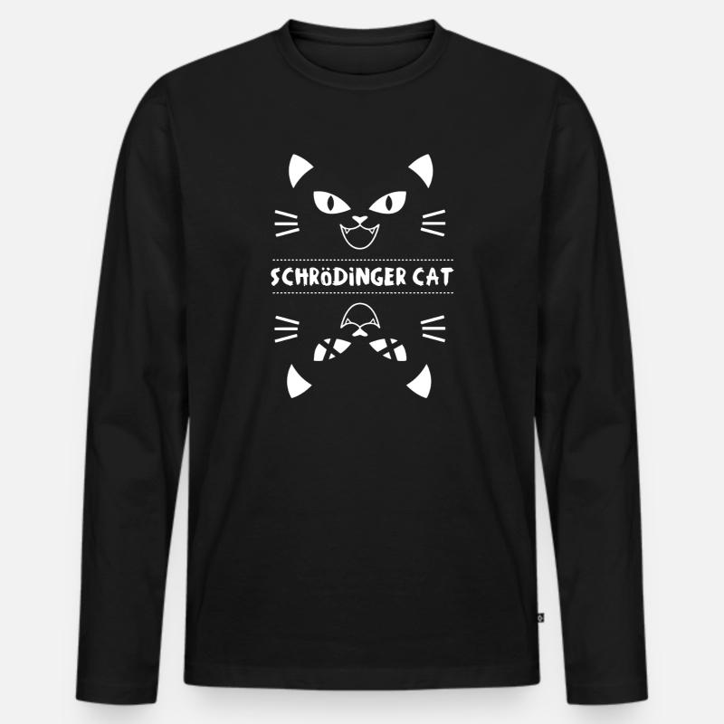 Schrödingers Katze - Männer Premium Bio Langarmshirt - Schwarz