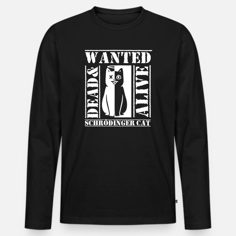 Schrödingers Katze - Männer Premium Bio Langarmshirt - Schwarz