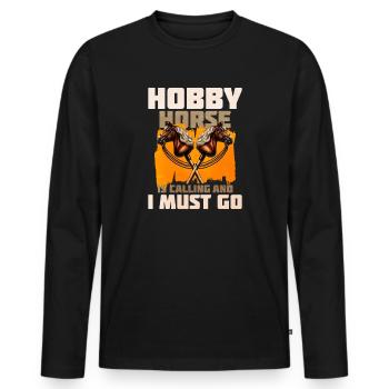 Hobby Horsing - T-shirt manches longues Premium bio Homme - noir - Devant - Nico (187cm)