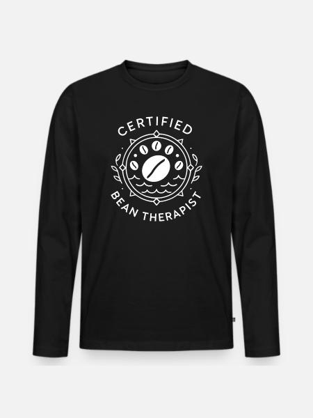 Certified Bean Therapist - Men's Premium Organic Long Sleeve Shirt - black