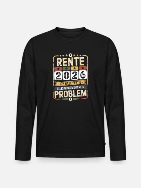 Pension 2026 – Peace at last - Men's Premium Organic Long Sleeve Shirt - black