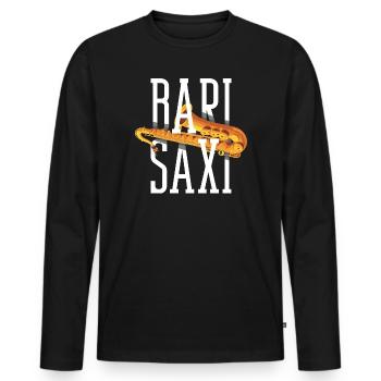Saxofon - Männer Premium Bio Langarmshirt - Schwarz - Vorne - Nico (187cm)