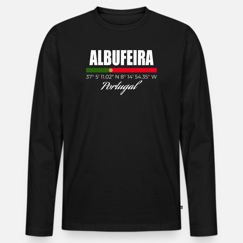 Albufeira - Männer Premium Bio Langarmshirt - Schwarz
