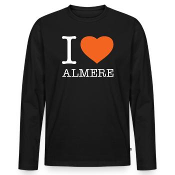 I love Almere - Männer Premium Bio Langarmshirt - Schwarz - Vorne - Nico (187cm)