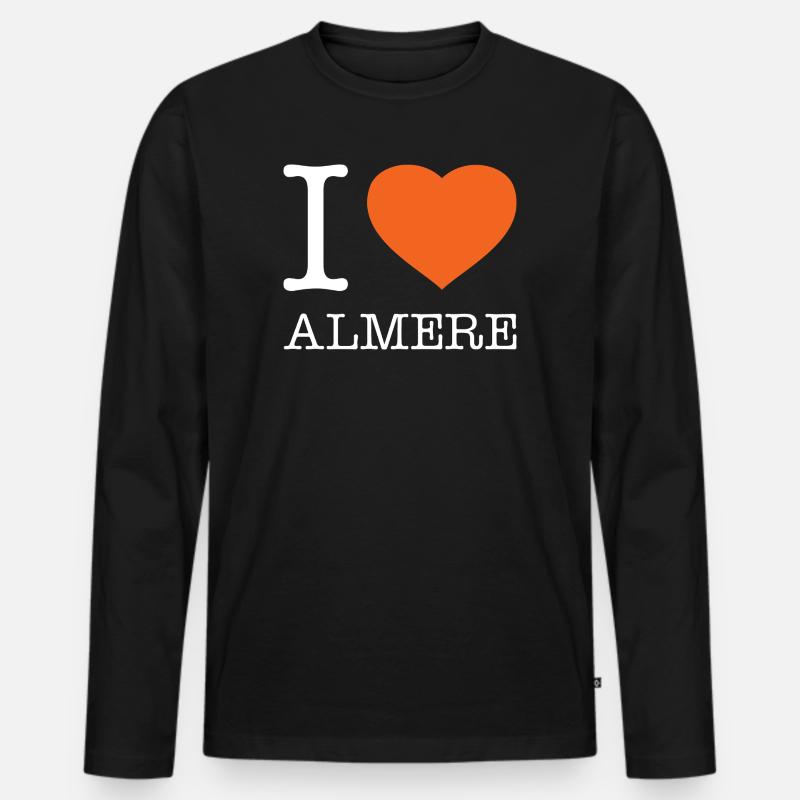 I love Almere - Männer Premium Bio Langarmshirt - Schwarz