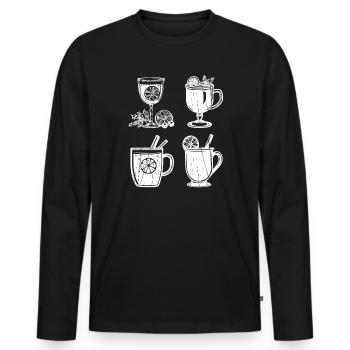 Weihnachtsmann Glühwein Weihnachten - Männer Premium Bio Langarmshirt - Schwarz - Vorne - Nico (187cm)